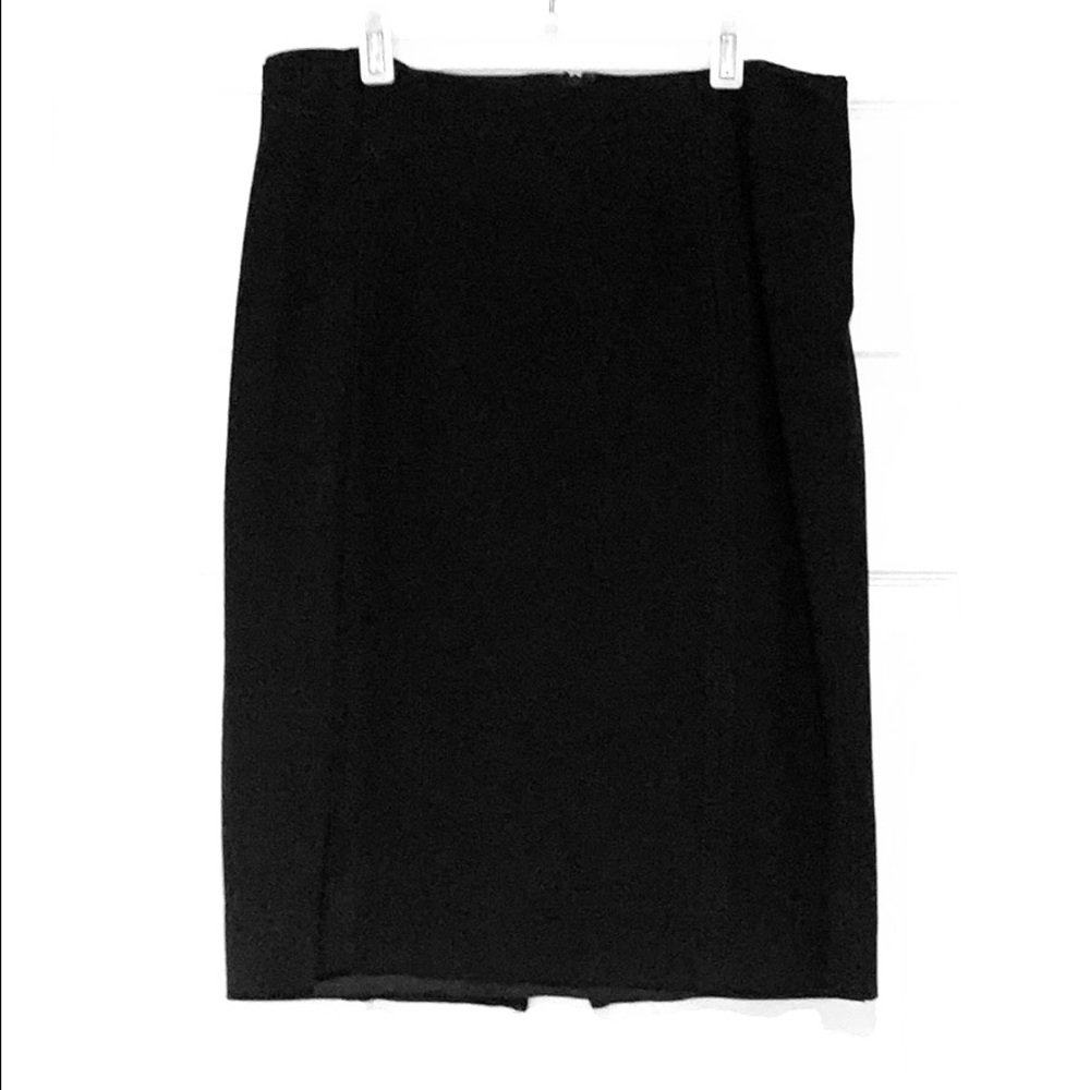 Black straight knee length sophisticated skirt